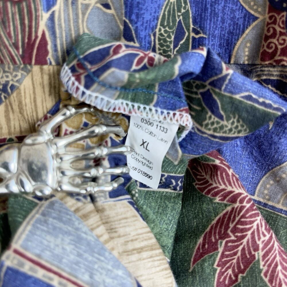 Tori Richard Hawaiian Shirt XL Cotton Lawn Sea Turtle Honu Print Made In USA - Picture 8 of 12